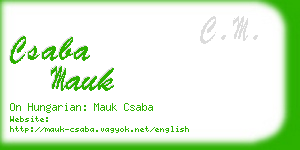 csaba mauk business card